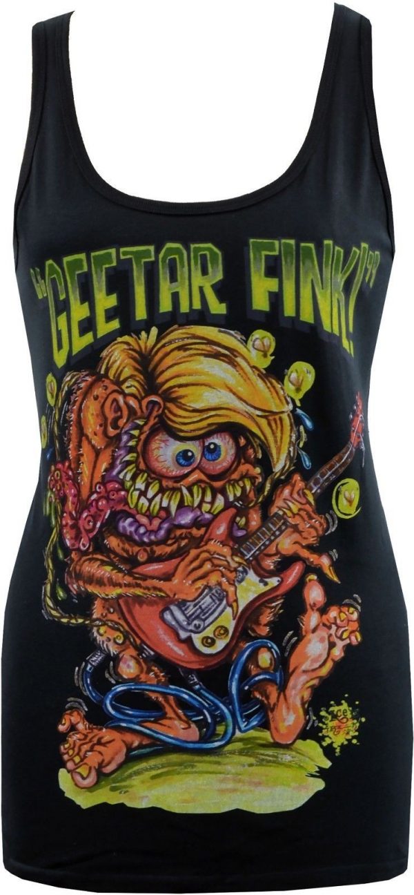 Johnny Ace Geetar Fink Ladies Black Tank Top