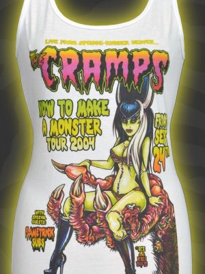 Johnny Ace The Cramps Ladies White Tank Top