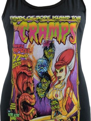 Johnny Ace The Cramps Ladies Black Tank Top