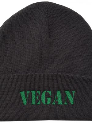 Vegan Dark Grey Beanie Hat