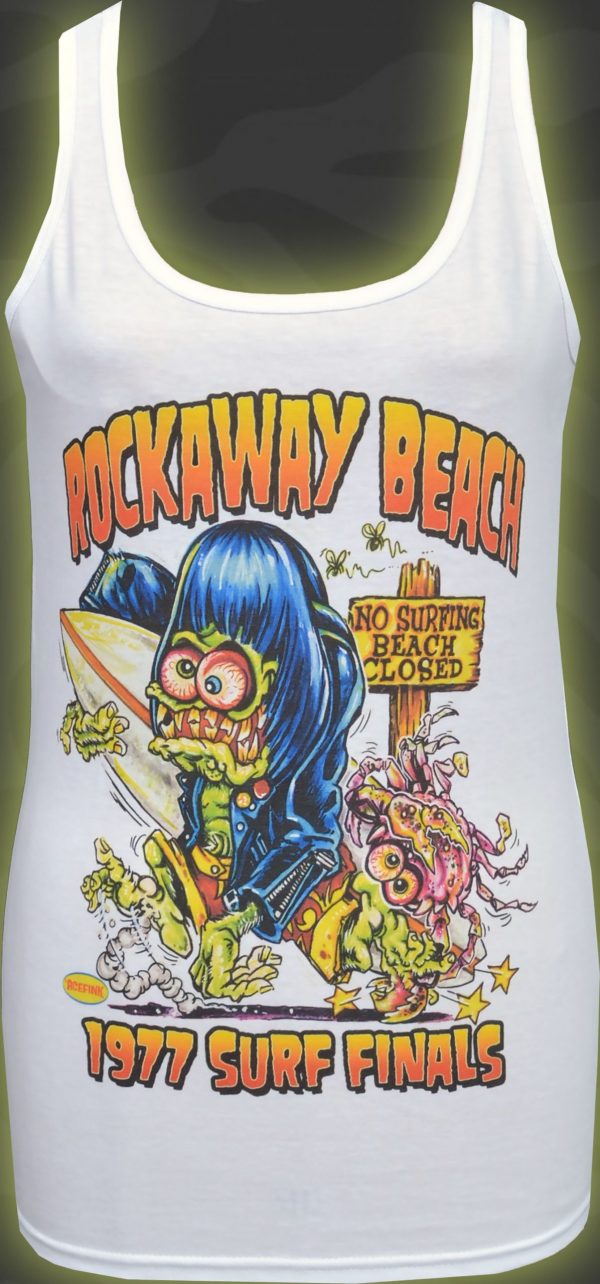 Rockaway Beach Womens White Tank Top