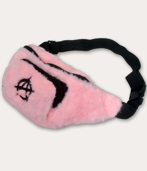 Baby Pink Fluffy Anarchy Bum Bag - Image 3