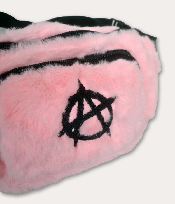 Baby Pink Fluffy Anarchy Bum Bag - Image 2