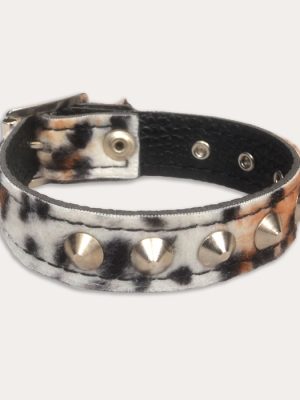 Classic Leopard Print Studded Wrist Cuff