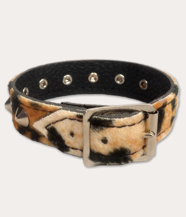 Leopard Print Studded Wrist Cuff - Image 2