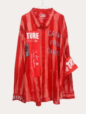 Men’s one-off Seditionaries reproduction shirt in red with No Future and Cash From Chaos graphics