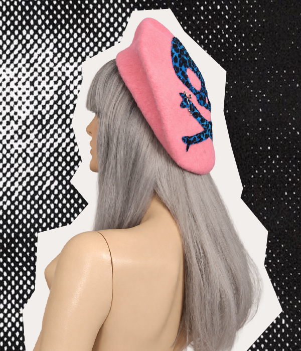 Baby Pink & Blue Leopard print Skull Beret - Image 4