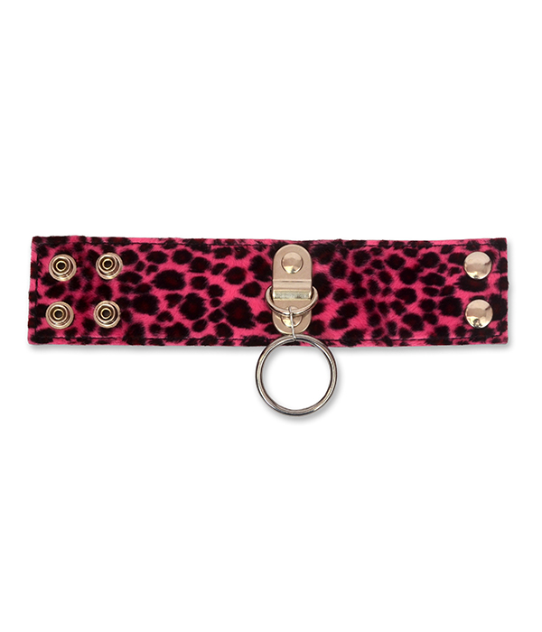 Pink Leopard print O-Ring Wrist Cuff - Image 2
