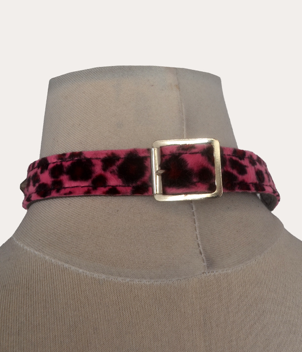 Studded Pink Leopard print Collar - Image 3