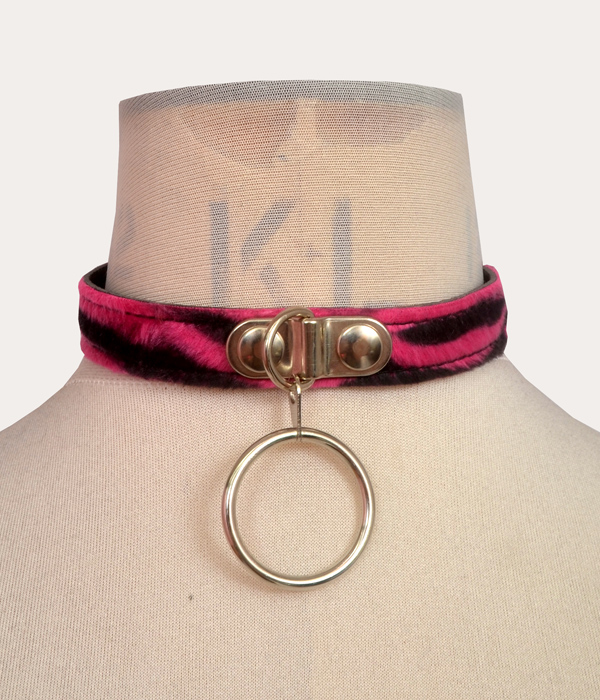 Pink Zebra print O-Ring Collar - Image 2