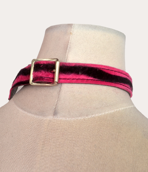 Pink Zebra print O-Ring Collar - Image 3