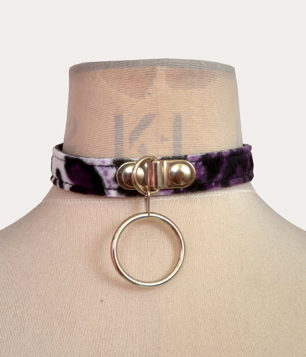 Purple Leopard print O-Ring Collar - Image 2