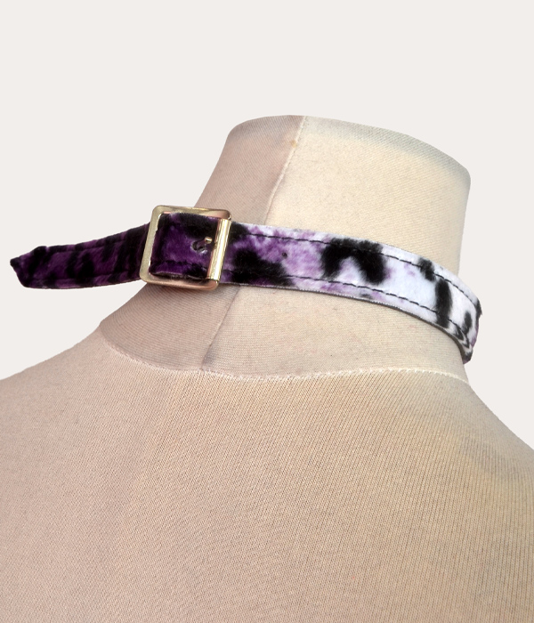Purple Leopard print O-Ring Collar - Image 3