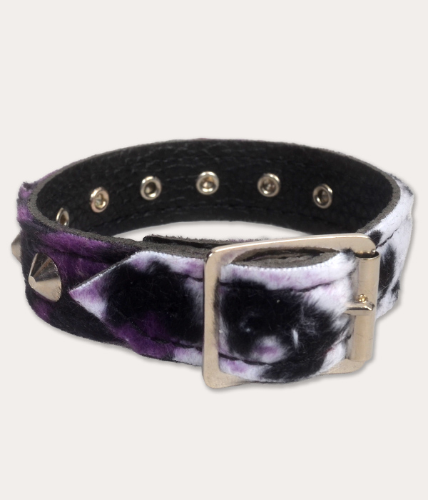 Purple Leopard Print Studded Wrist Cuff - Image 2