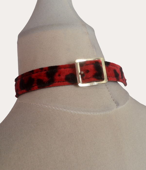 Red Leopard print O-Ring Collar - Image 3