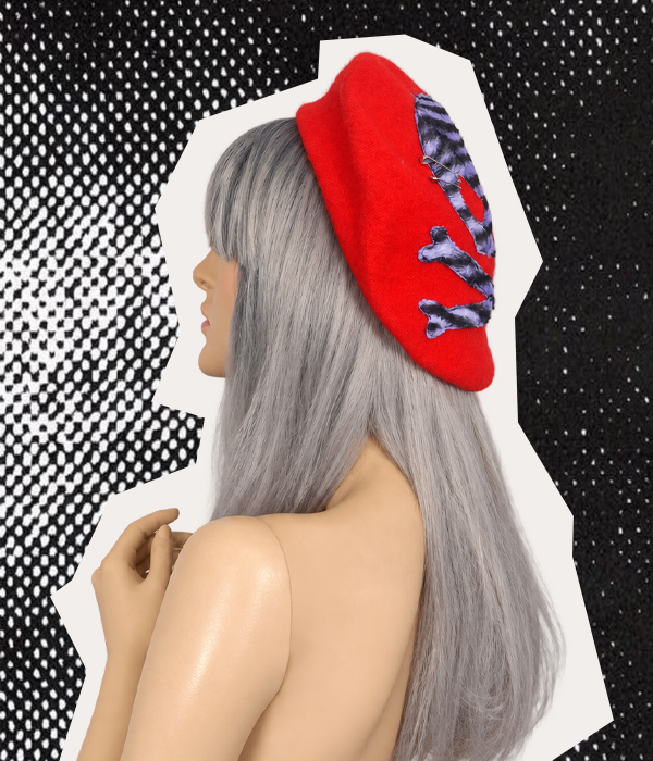 Red & Purple Skull Beret - Image 2
