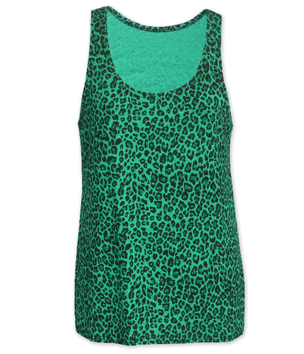 Women's Green Leopard print Tank Top - Image 3