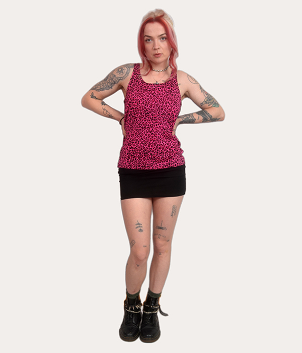 Women's Pink Leopard print Tank Top - Image 4
