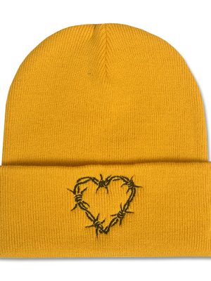 Barbed Heart Mustard Beanie Hat