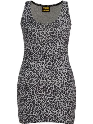 Grey Leopard Mini Dress