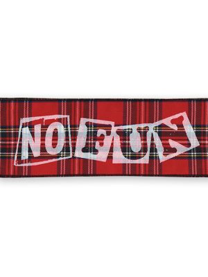 No Fun Red Tartan Patch