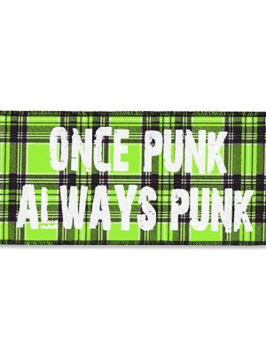 Green Tartan Punk Patch